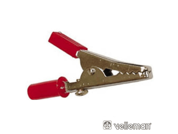 PINÇA CROCODILO 55MM VERMELHA VELLEMAN 1