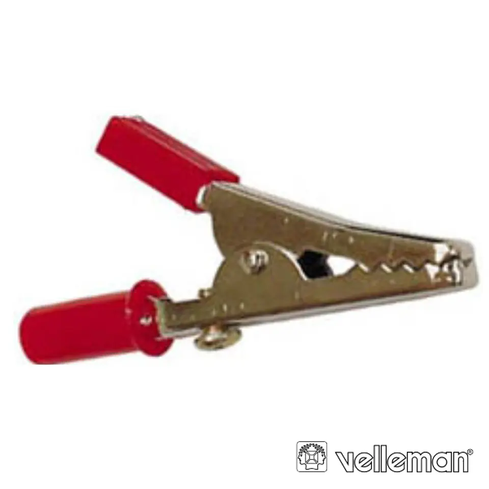PINÇA CROCODILO 55MM VERMELHA VELLEMAN 1