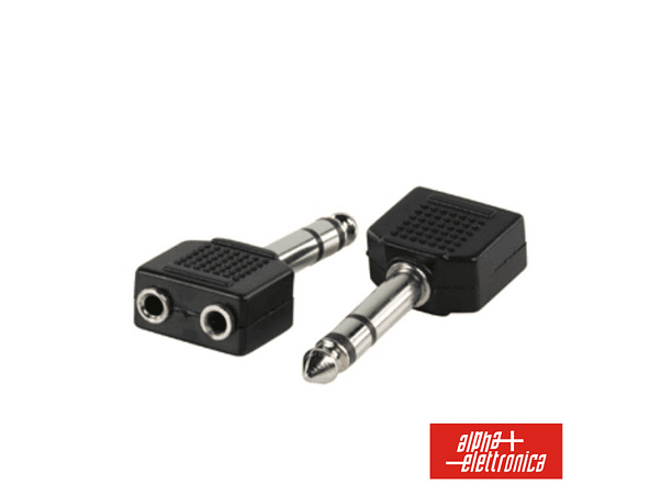 FICHA ADAPTADORA 6.35MM MACHO ST / 2X FÊMEA 3.5MM ST 1