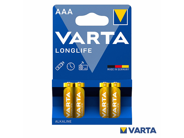 PILHA ALCALINA LR03/AAA 1.5V 4X LONGLIFE VARTA 1