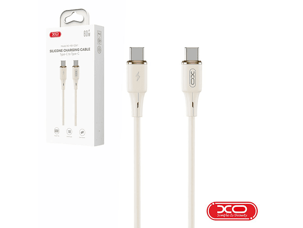 CABO USB-C MACHO / USB-C MACHO PD 60W 1M BEGE XO 1