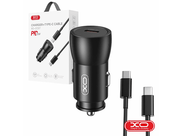 ADAPTADOR ISQUEIRO USB-C PD 25W COM CABO USB-C 1M XO 1