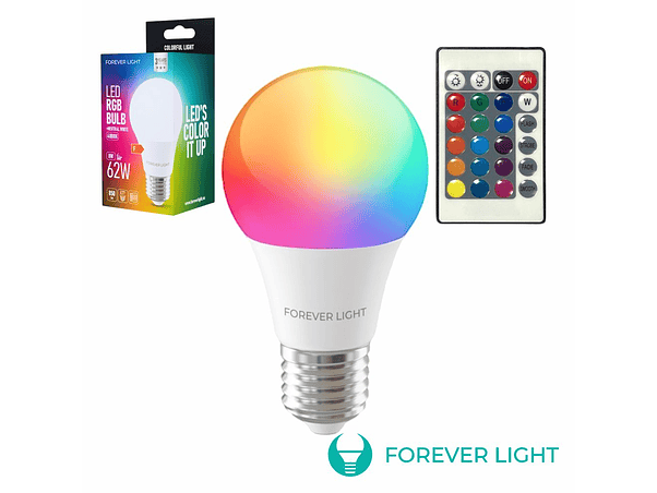 LÂMPADA LED E27 8W A60 RGB 4000K 850LM FOREVER 1