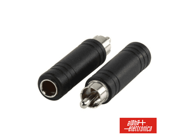 FICHA ADAPTADORA RCA MACHO / JACK 6.35MM FÊMEA MONO 1