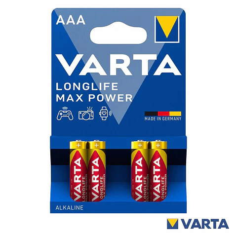 PILHA ALCALINA LR03/AAA 1.5V 4X LONGLIFE MAX POWER VARTA