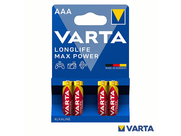 PILHA ALCALINA LR03/AAA 1.5V 4X LONGLIFE MAX POWER VARTA 1
