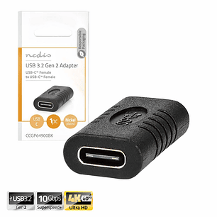 FICHA ADAPTADORA USB-C 3.2 FÊMEA / FÊMEA 10GBPS