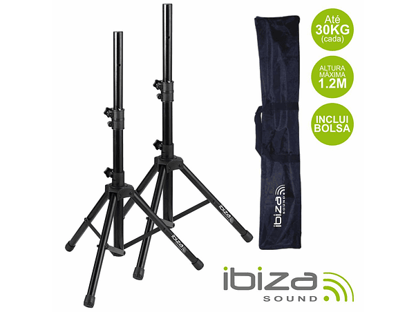 CONJUNTO 2 SUPORTES PARA COLUNAS COM BOLSA 1.2M 30KG IBIZA 1