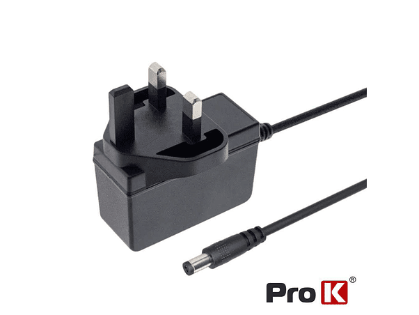 ALIMENTADOR SWITCHING COM FICHA INGLESA 12V 1A PROK 1