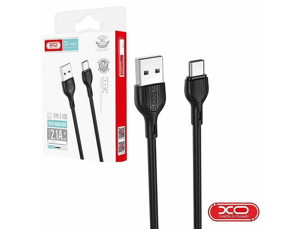 CABO USB-A MACHO / USB-C MACHO 1M PRETO XO 1