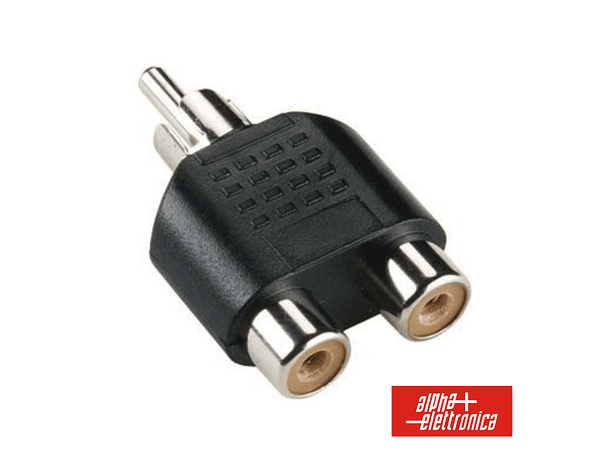 FICHA ADAPTADORA RCA MACHO / 2 RCA FÊMEA 1