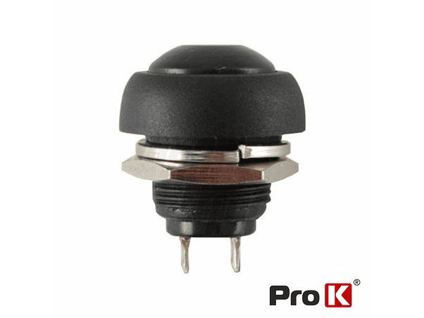 INTERRUPTOR PRESSÃO REDONDO 0.5A-250VAC PRETO 12MM IP65 1