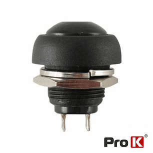 INTERRUPTOR PRESSÃO REDONDO 0.5A-250VAC PRETO 12MM IP65