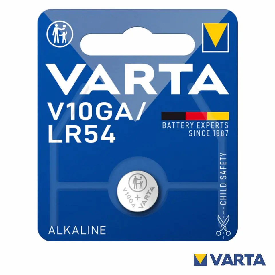 PILHA ALCALINA BOTÃO LR54/V10GA 1.5V VARTA 1