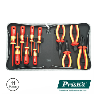 MALA FERRAMENTAS PROFISSIONAL 11 PEÇAS ISOLADAS PROSKIT
