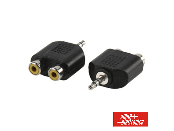 FICHA ADAPTADORA JACK 3.5MM MACHO ST / 2 RCA FÊMEA 1