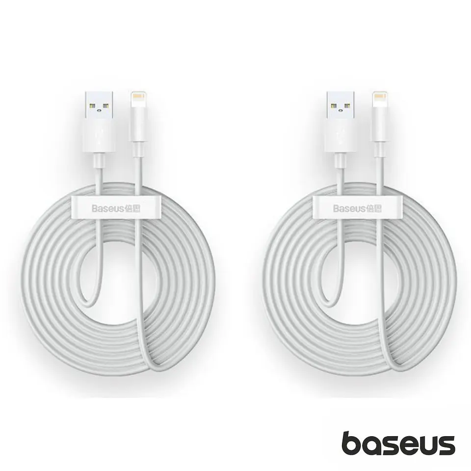 CONJUNTO 2 CABOS USB-A / LIGHTNING MACHO PD 1.5M BASEUS 1
