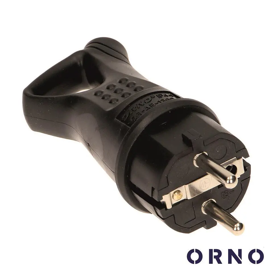 FICHA SCHUKO MACHO 16A PRETA ORNO 1