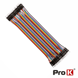 KIT 25 CABOS DE LIGAÇÃO JUMPER MACHO/MACHO PROK