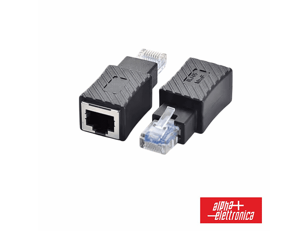FICHA ADAPTADOR RJ45 MACHO PARA RJ45 FÊMEA ALPHA 1
