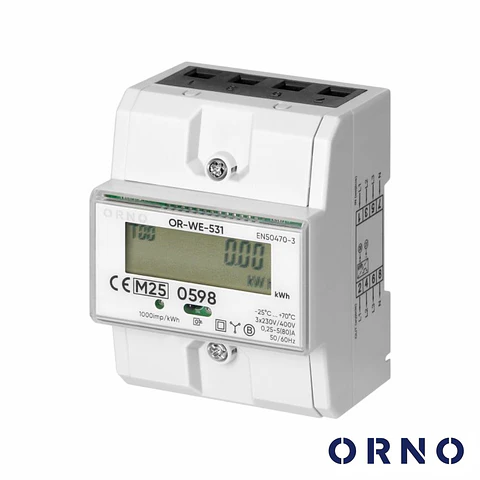 CONTADOR DE ENERGIA TRIFÁSICO 230V/80A 4.5 MÓDULOS DIN ORNO