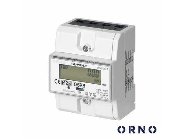 CONTADOR DE ENERGIA TRIFÁSICO 230V/80A 4.5 MÓDULOS DIN ORNO 1