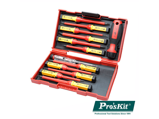 CONJUNTO DE 13 CHAVES FENDAS / PHILIPS / POZIDRIV PROSKIT 1