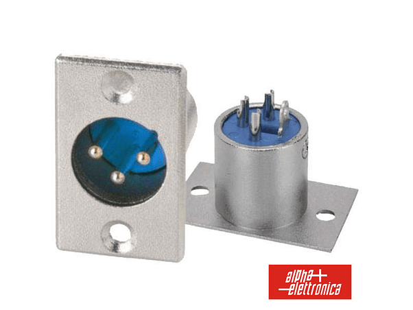 FICHA XLR 3P MACHO NIQUELADA PAINEL 1