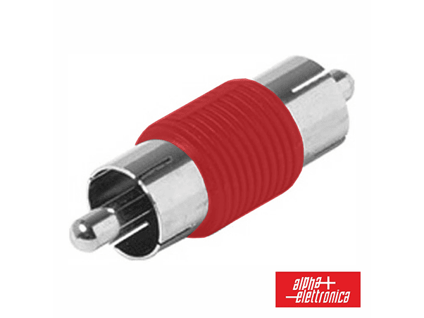 FICHA ADAPTADORA RCA MACHO/MACHO VERMELHA 1