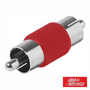 FICHA ADAPTADORA RCA MACHO/MACHO VERMELHA