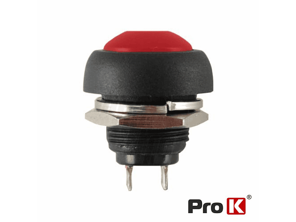 INTERRUPTOR PRESSÃO REDONDO 0.5A-250VAC VERMELHO 12MM IP65 1