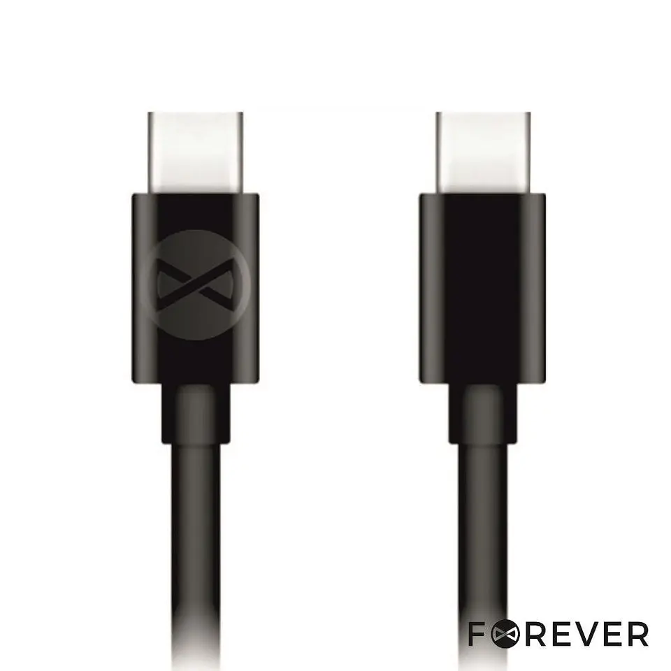CABO USB-C MACHO / USB-C PRETO PD 3A 1M FOREVER 1