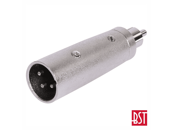 FICHA ADAPTADORA XLR 3P MACHO / RCA MACHO BST 1