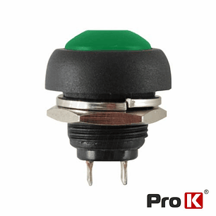 INTERRUPTOR PRESSÃO REDONDO 0.5A-250VAC VERDE 12MM IP65