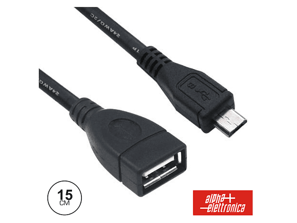 CABO USB-A 2.0 FÊMEA / MICRO USB-B MACHO OTG 15CM 1