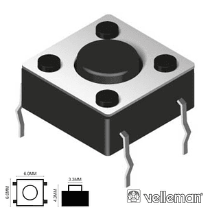 COMUTADOR MICRO SWITCH 6X6MM ALTURA 4.3MM VELLEMAN