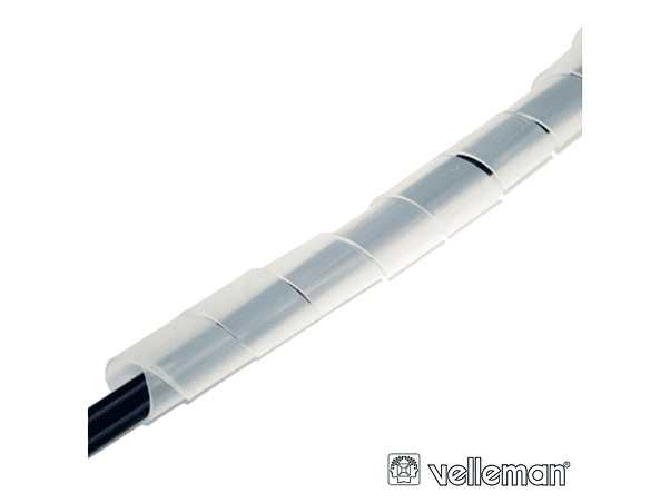 PROTETOR DE CABO ESPIRAL TRANSPARENTE ATÉ 6MM 10M VELLEMAN 1