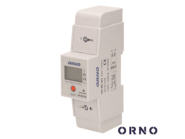 CONTADOR DE ENERGIA 230V/80A 2 MÓDULOS PARA CALHA DIN ORNO 1