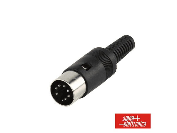 FICHA DIN 7P MACHO PRETA COM RABO 1