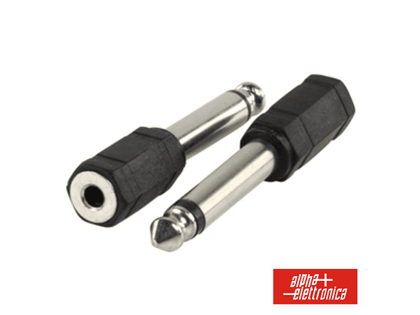 FICHA ADAPTADORA JACK 6.35MM MACHO MONO / 3.5MM FÊMEA MONO 1