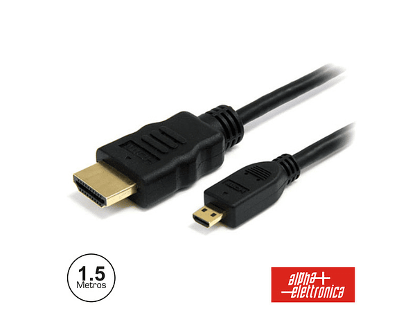CABO HDMI DOURADO MACHO / MICRO HDMI MACHO PRETO 1.5M 1