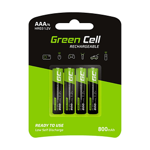 PILHA RECARREGÁVEL AAA 1.2V 800MA 4X BLISTER GREEN CELL