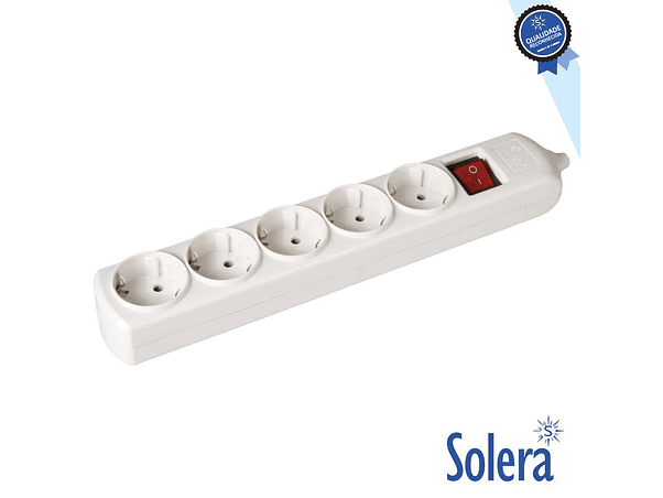 TOMADA ELÉTRICA COM 5 SAÍDAS SCHUKO INTERRUPTOR SOLERA 1