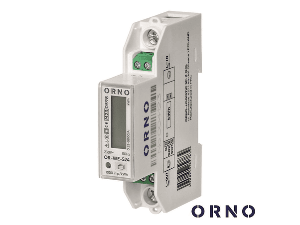 CONTADOR DE ENERGIA 230V/100A 1 MÓDULO PARA CALHA DIN ORNO 1