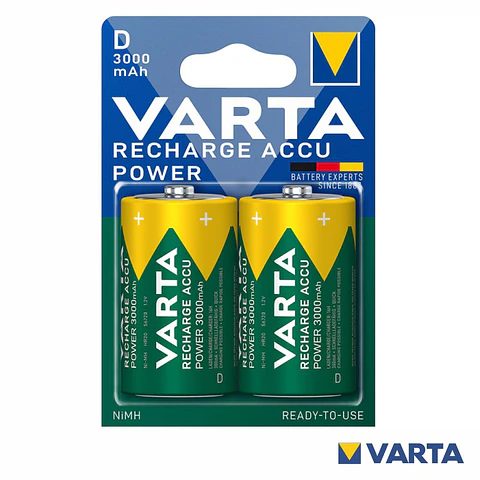 PILHA RECARREGÁVEL D 1.2V 3000MAH 2X VARTA