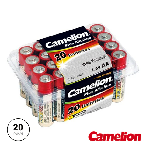 PILHA ALCALINA LR6/AA 1.5V 20X BLISTER CAMELION