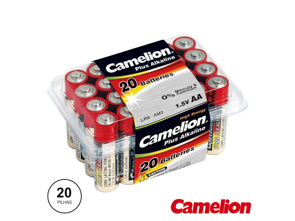 PILHA ALCALINA LR6/AA 1.5V 20X BLISTER CAMELION 1