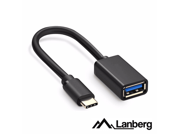 ADAPTADOR USB-C 3.0 MACHO / USB-A FÊMEA 15CM LANBERG 1