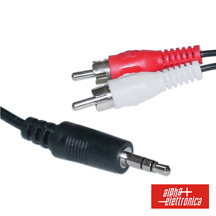 CABO JACK 3.5MM MACHO ST / 2-RCA MACHO 10M