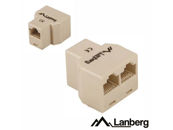 FICHA ADAPTADOR RJ45 FÊMEA PARA 2 RJ45 FÊMEA LANBERG 1